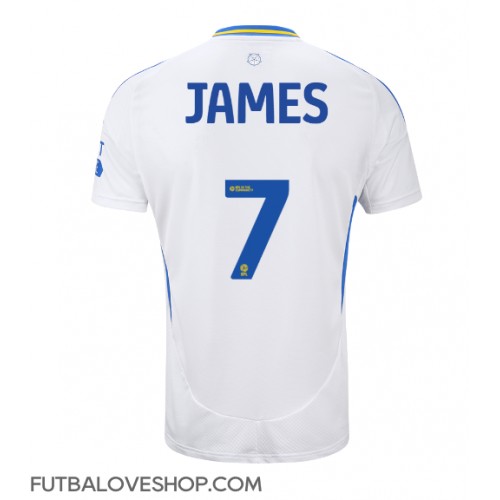 Dres Leeds United Daniel James #7 Domáci 2024-25 Krátky Rukáv